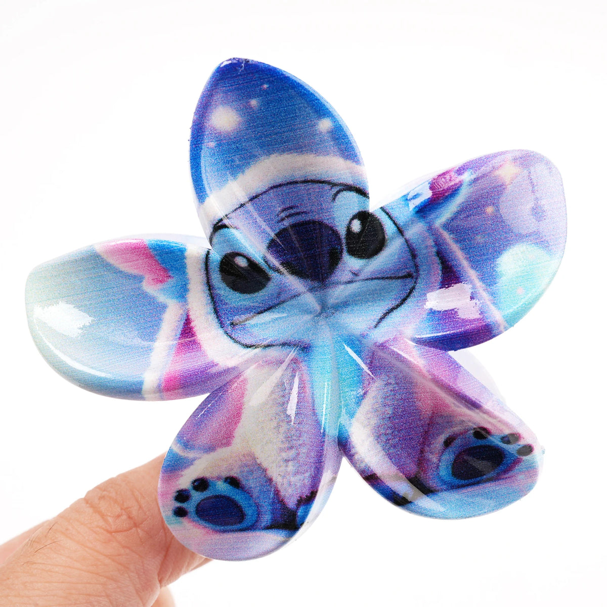 Pince à cheveux fleur Stitch - Aux Reflets Violets