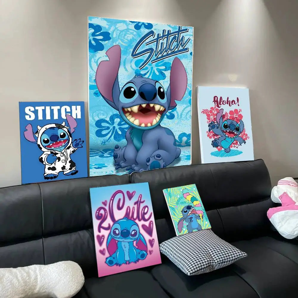 Affiche Stitch - Rayons sur Fond Noir