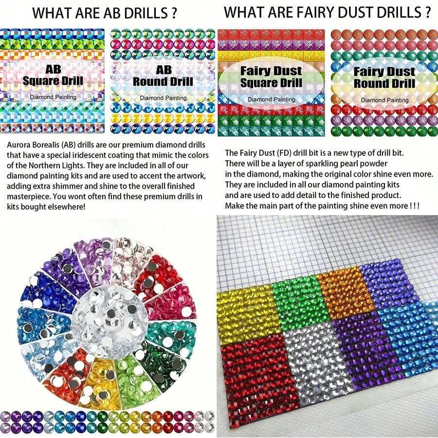 Broderie diamant Stitch - Éclaboussures à Diamants Carrés Fairy Dust