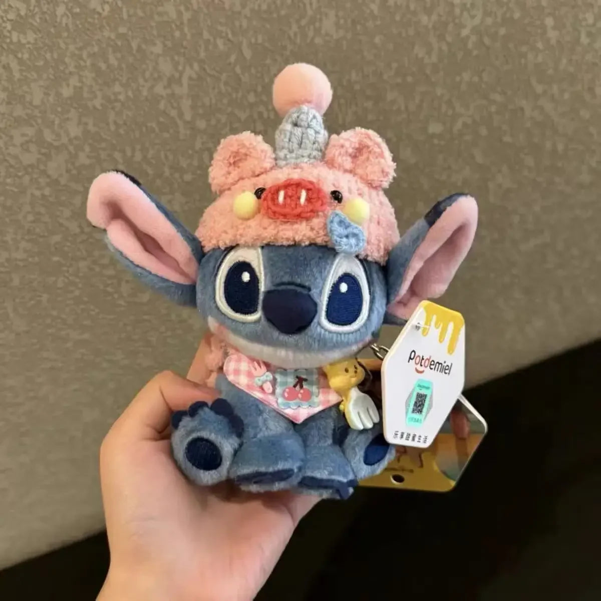 Bijou de sac peluche Stitch - Bonnet Souris Rose