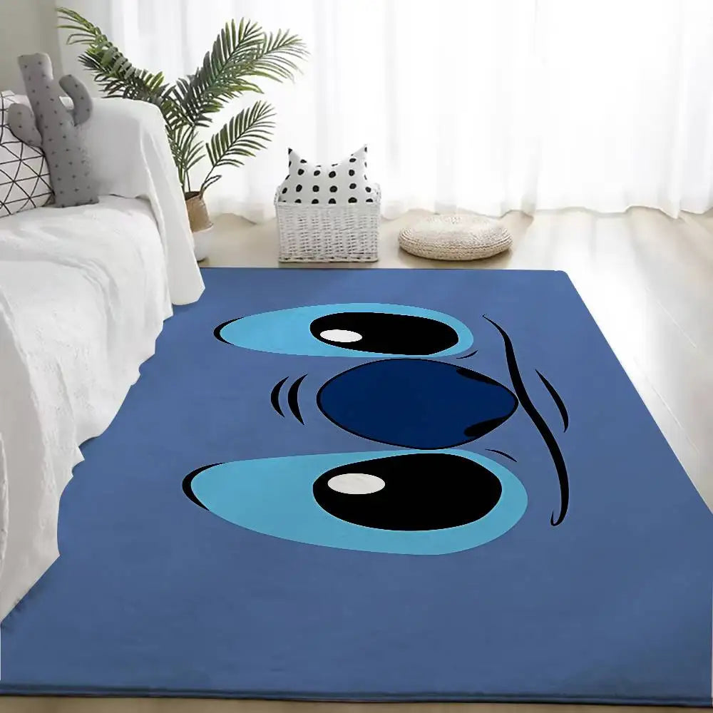 Tapis Stitch - Grand Visage Bleu