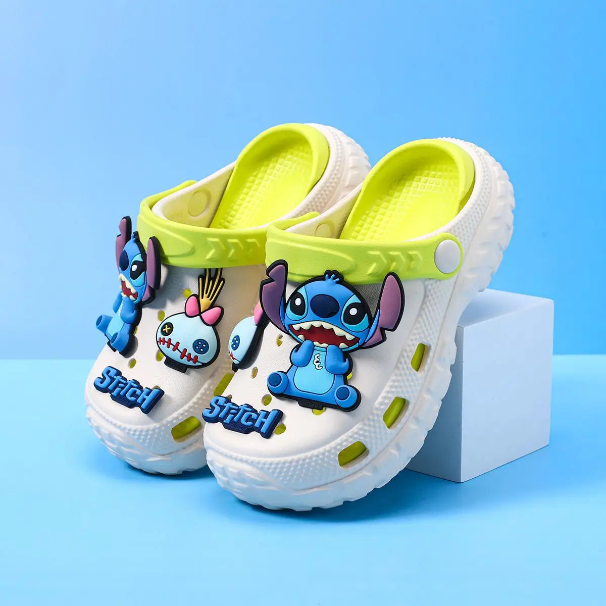 Sabots Stitch - Blancs et Jaune Vif