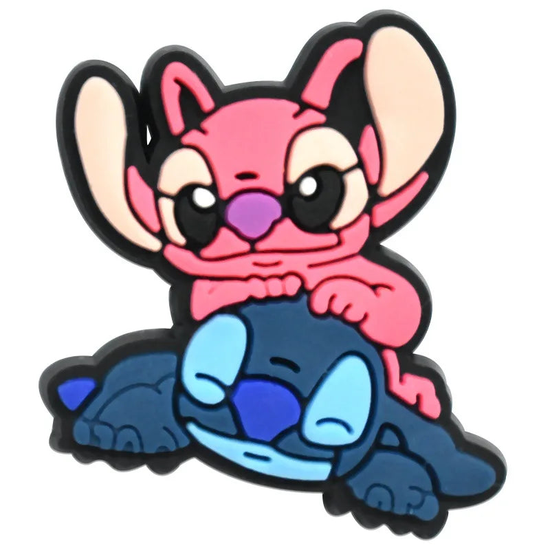 Set van 15 schoenen decoraties Stitch en Angel - gekleurde patronen