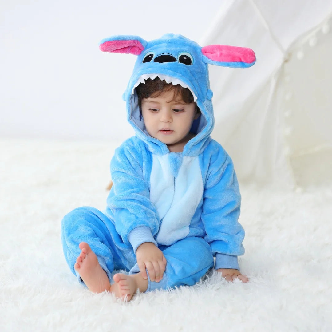 Combinaison bébé Stitch - Bleue à Capuche