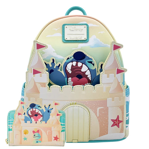 Ensemble sac à dos et portefeuille Stitch - Château de Sable