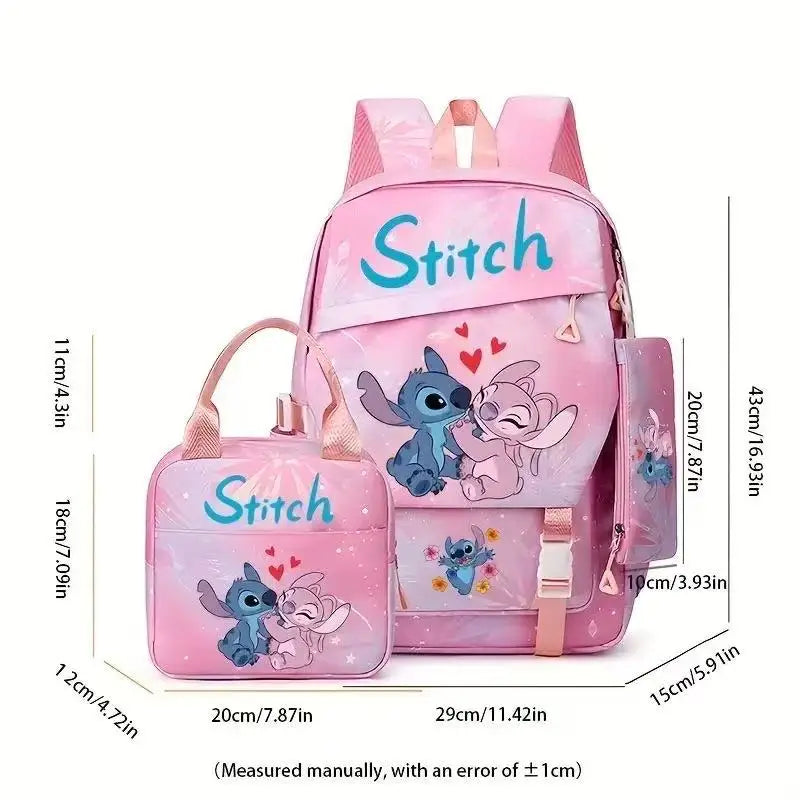 Ensemble sac à dos Stitch - Sous les Cœurs Marbré Bleu