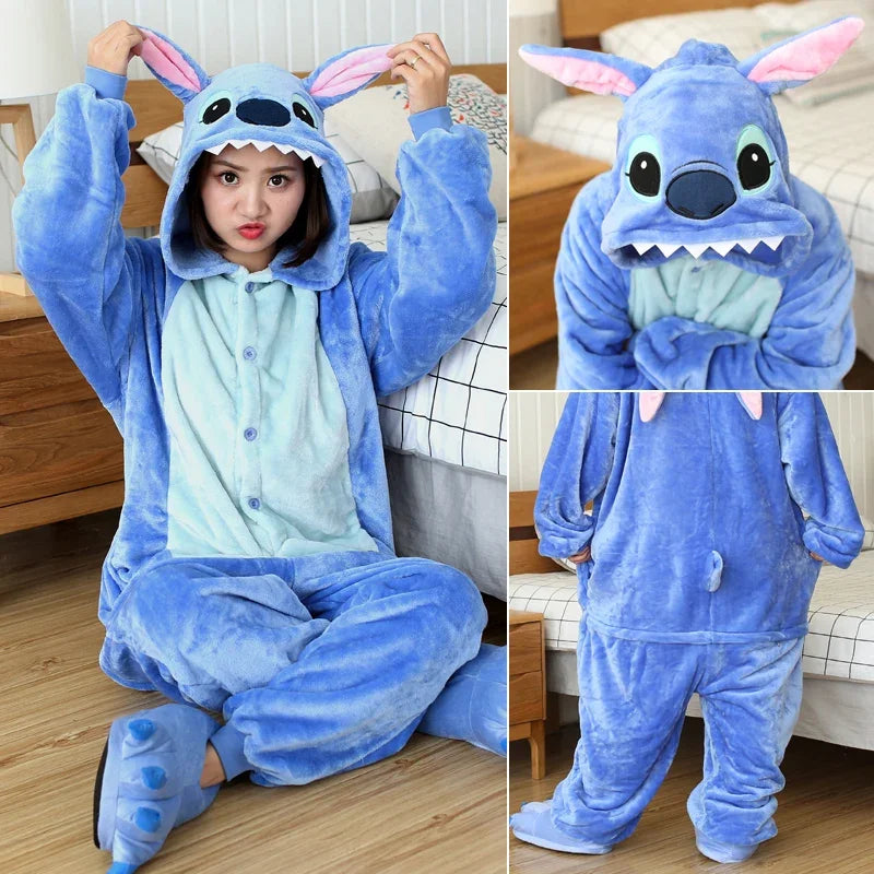 Combinaison Stitch - Bleue à Capuche pour Adulte