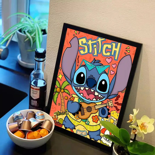 Affiche Stitch - Guitare et Chemise Hawaïenne
