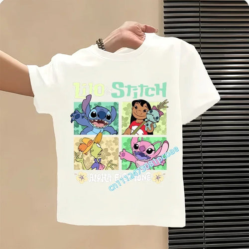 T-shirt Lilo et Stitch Blanc Quatre Vignettes