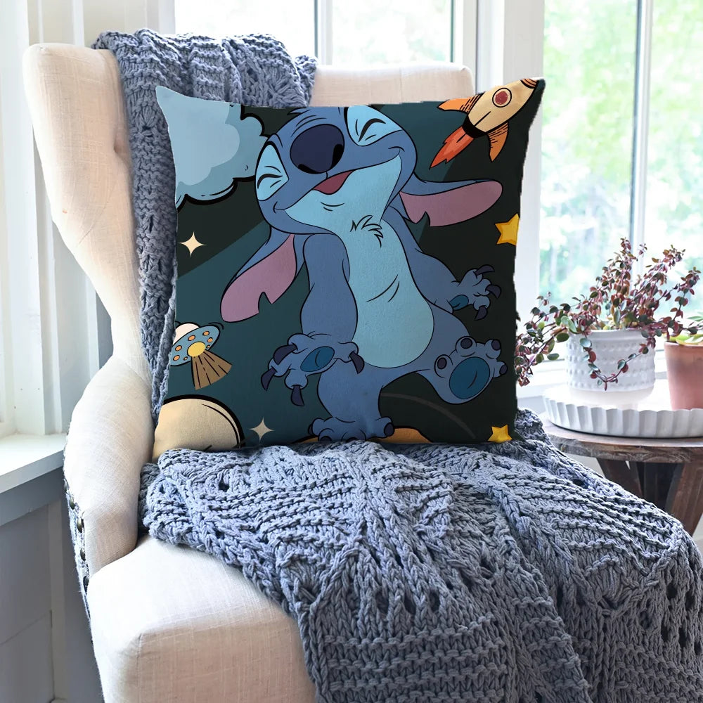 Housse de coussin Stitch - Rire et Fusée