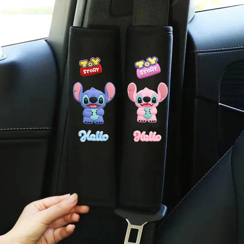 Stitch-Gurtpolster - Duo Blau und Rosa Hello
