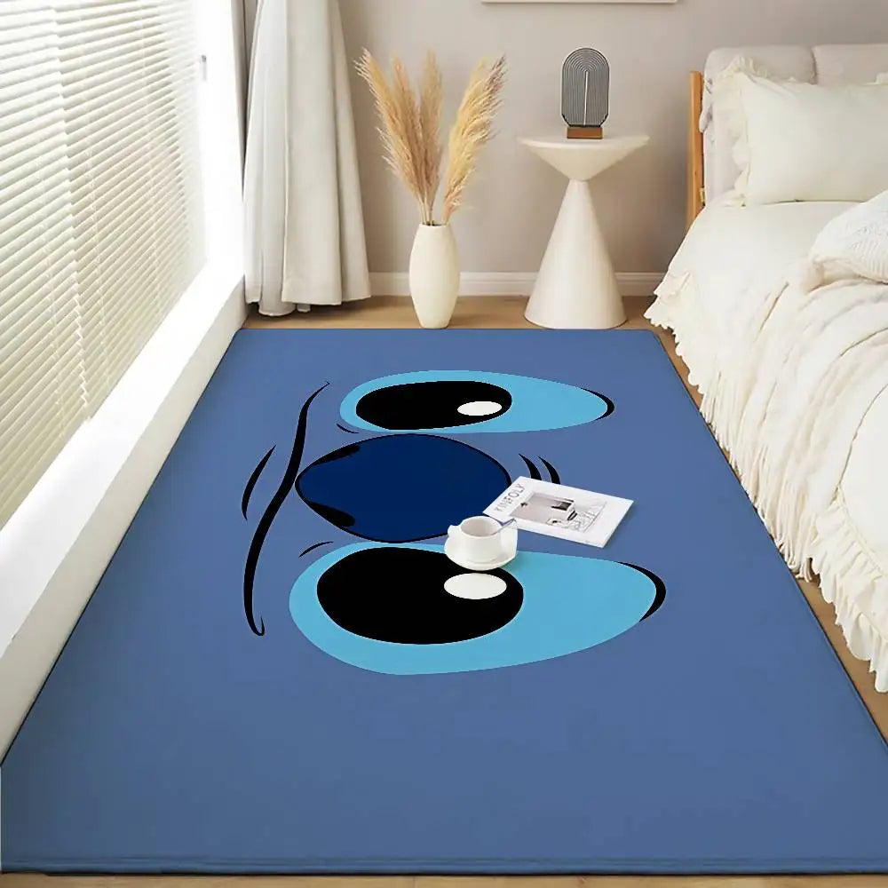 Tapis Stitch - Grand Visage Bleu