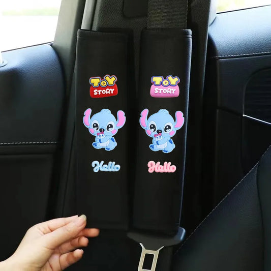 Protections de ceinture Stitch - Hello Blanc et Rose