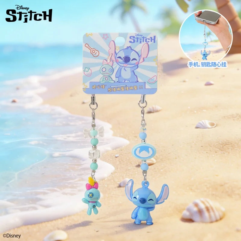 Bijou de téléphone Stitch - Poupée et Perles Vertes