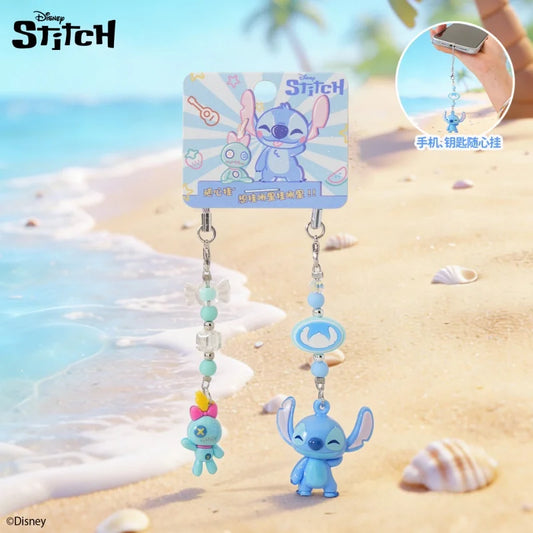 Bijou de téléphone Stitch - Poupée et Perles Vertes