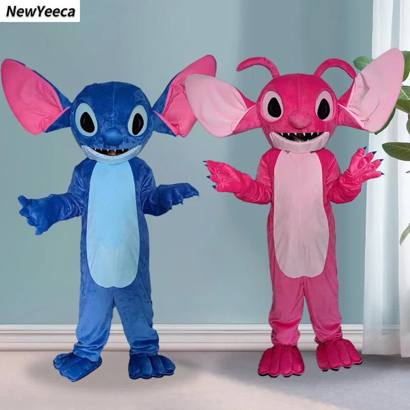Costume mascotte Stitch - Gris Bleu et Ventre Turquoise