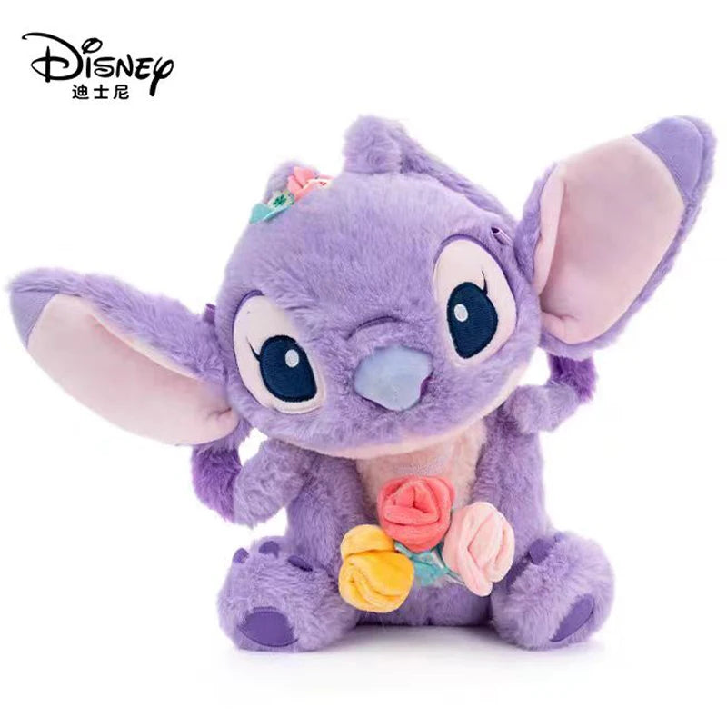 Peluche Stitch - Violet avec Fleurs