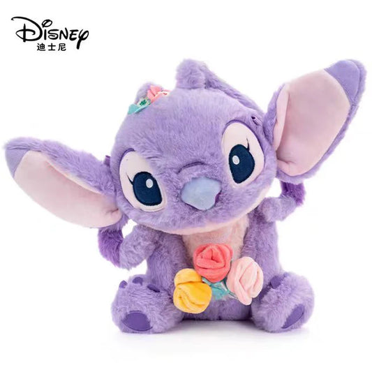 Peluche Stitch - Violet avec Fleurs