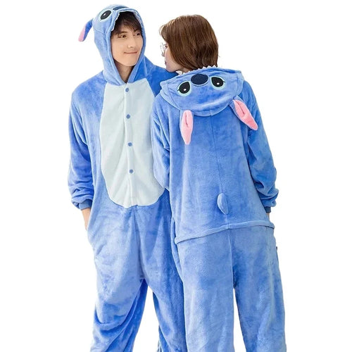 Combinaison Stitch - Bleue avec Visage sur la Capuche