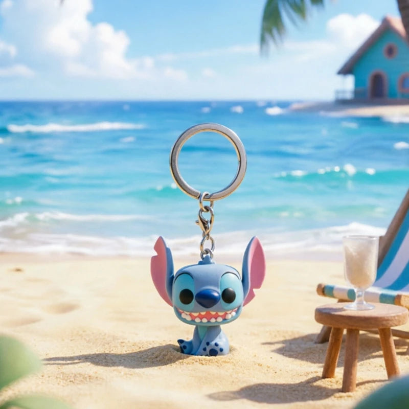 Porte-clés Figurine Stitch Debout avec Collier