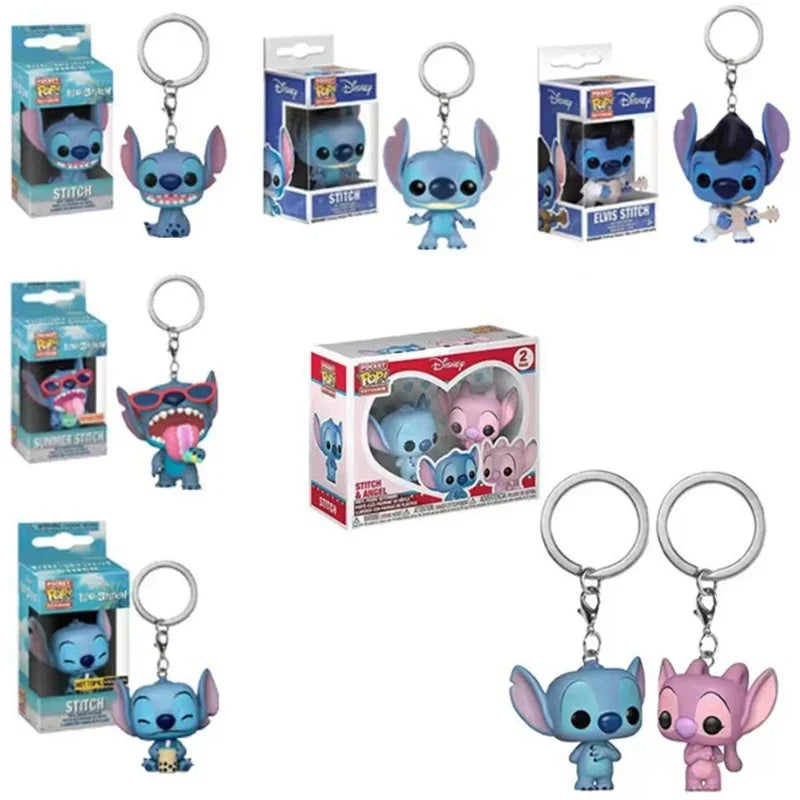 Lot de 2 porte-clés Figurines Stitch Et Angel