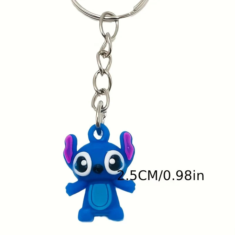 Lot de 10 porte-clés Stitch Silhouettes Bleues