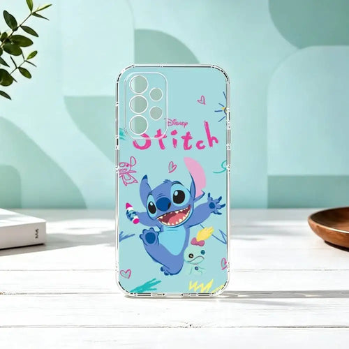 Coque Samsung Stitch - Sautant sur Fond Turquoise