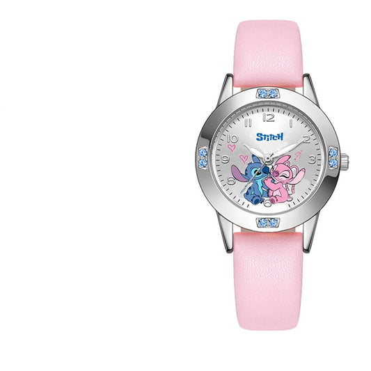 Montre Stitch et Angel - Bracelet Rose