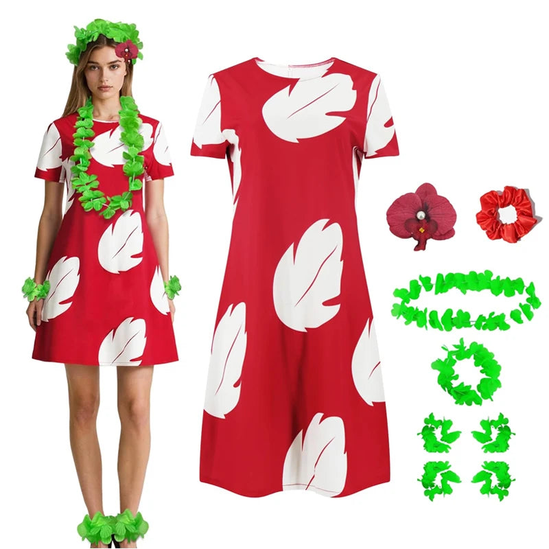 Déguisement Lilo - Robe et Deux Fleurs