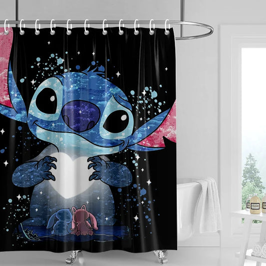 Rideau de douche Stitch - Étoilé sur Fond Noir
