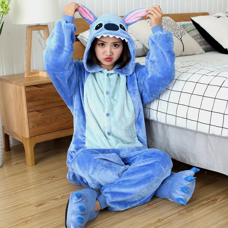 Combinaison Stitch - Bleue à Capuche pour Adulte