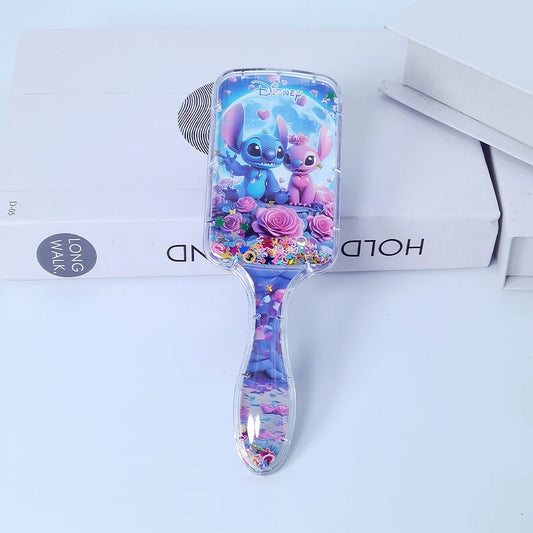 Brosse à cheveux Stitch - Duo Bleu et Rose parmi les Roses