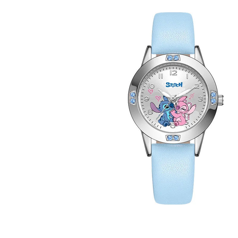 Stitch und Angel Armbanduhr - Hellblaues Armband