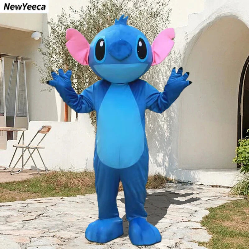 Costume mascotte Stitch - Bleu Roi et Oreilles Roses