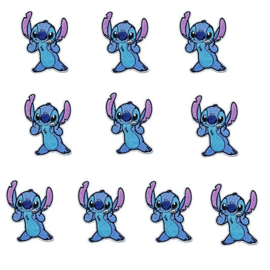 Lot de 10 écussons Stitch - Debout