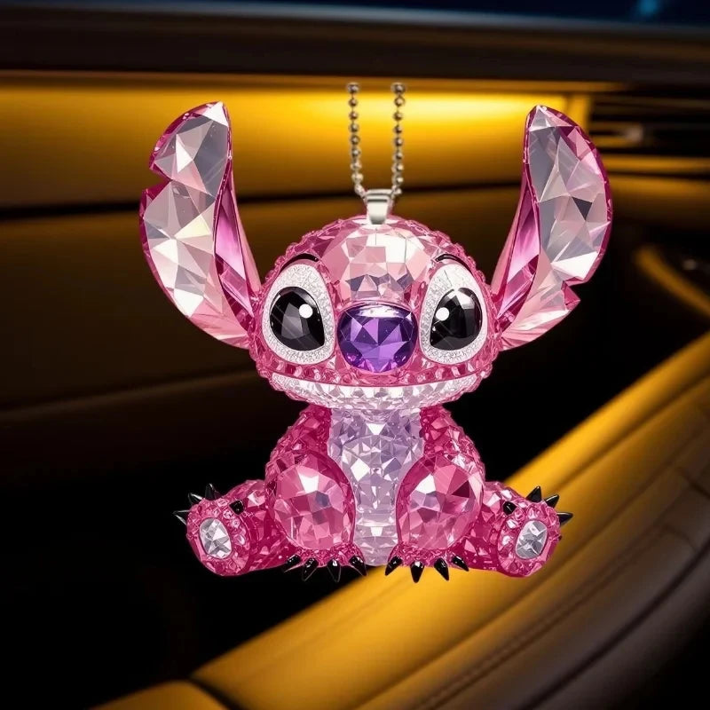 Lot de 2 porte-clés Stitch Roses à Facettes