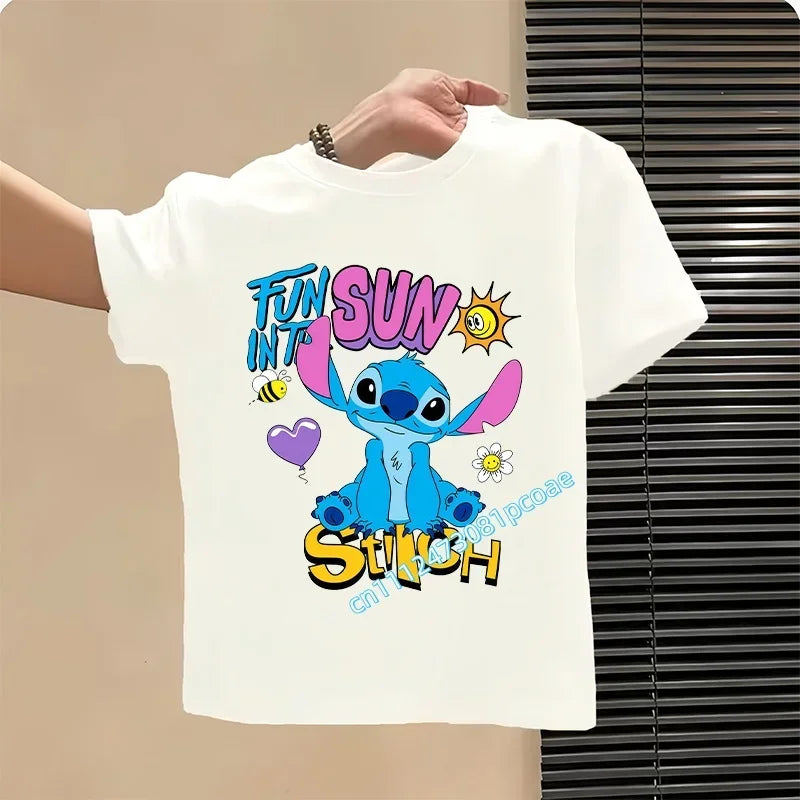 T-shirt Stitch Blanc Fun In The Sun