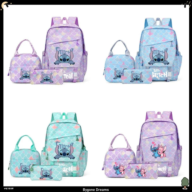 Ensemble sac à dos Stitch - Fleuri à Écailles Violettes