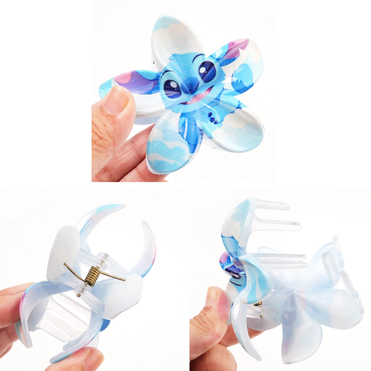 Pince à cheveux fleur Stitch - Fond de Nuages