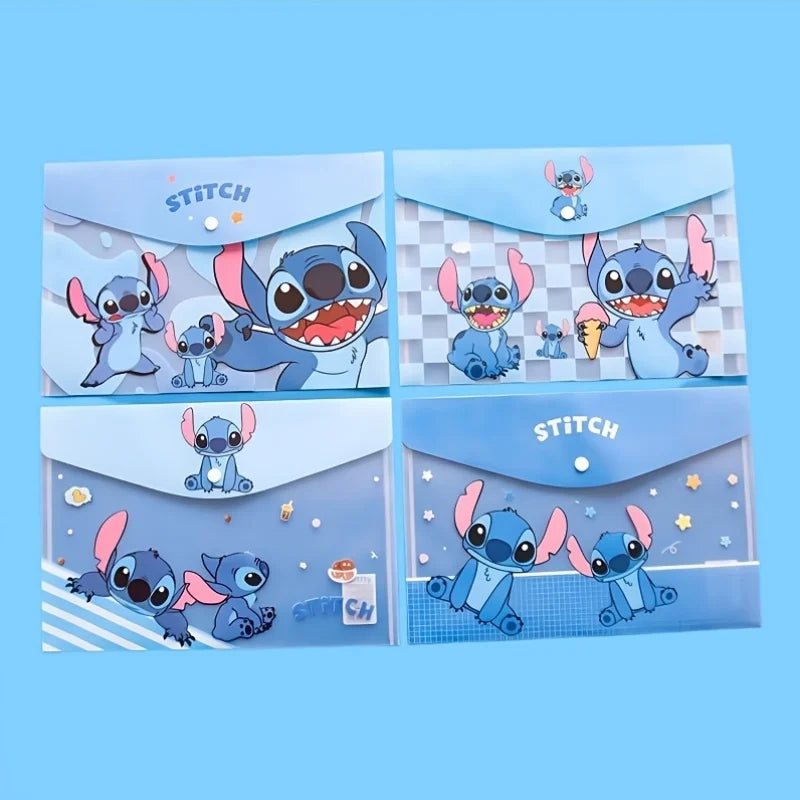 Lot de 5 pochettes à documents Stitch - Bouton