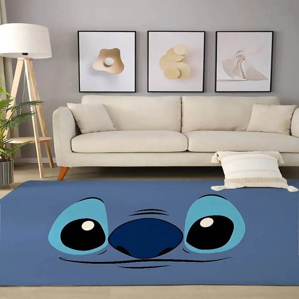 Tapis Stitch - Grand Visage Bleu