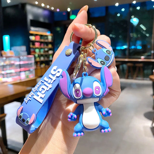 Porte-clés Stitch Violet avec Figurine et Dragonne