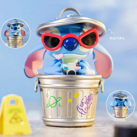Figurine Stitch - Cachette dans une Poubelle