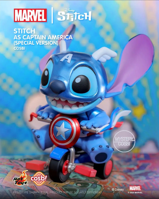 Figurine Stitch - Captain America à Moto