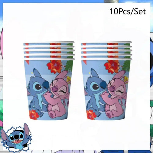 Lot de 10 gobelets Stitch et Angel - Hibiscus