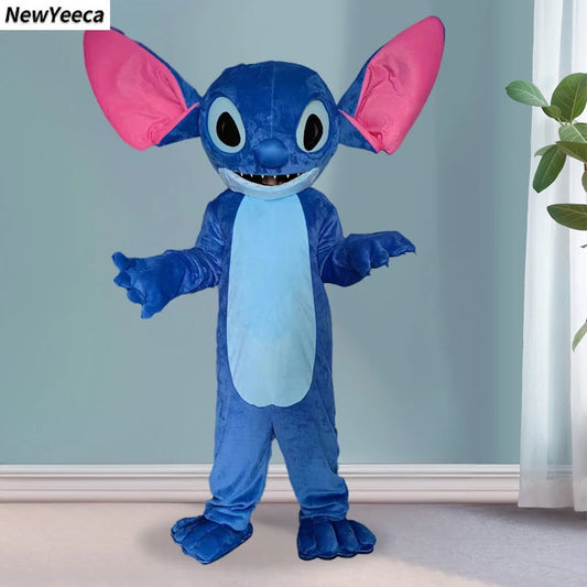 Costume mascotte Stitch - Bleu Foncé et Grandes Oreilles