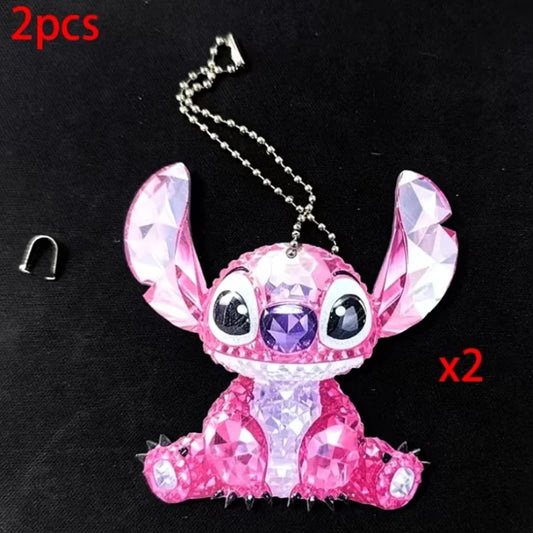 Lot de 2 porte-clés Stitch Roses à Facettes