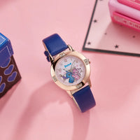 Dorée Rose à Bracelet Bleu
