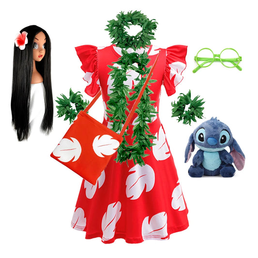 Déguisement Lilo - Robe avec Perruque et Peluche Stitch