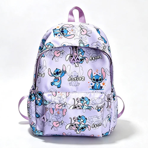 Sac à dos Stitch et Angel - Violet et Motifs Variés